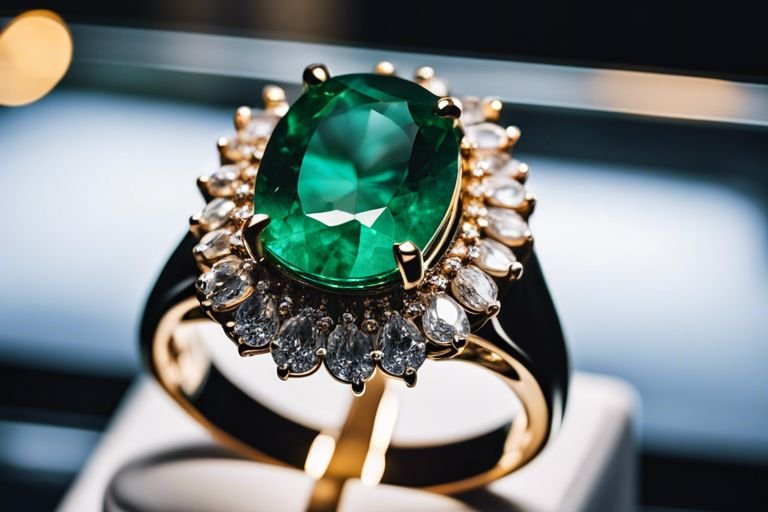 Where To Rent An Elegant Emerald Statement Ring In Vasundhra?